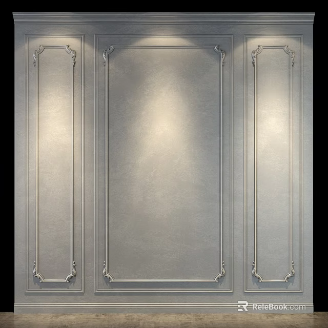 Elegant Wall Decorative Panels With Carved Frames And Smooth Central Surface 3d model 
