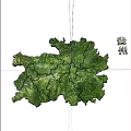 Guizhou Terrain Satellite Map Showing Green Vegetation And Mountainous Landscape