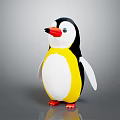 Adorable Penguin Stuffed Toy with Black White Yellow Body Red Beak and Soft Plush Feet