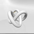 Modern White Table Lamp With Intertwined Loops And Soft Glowing Light 3d model