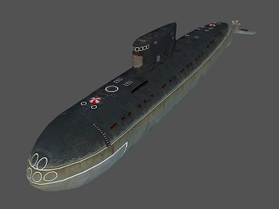 Vintage Military Submarine Featuring Classic Hull Design And Conning Tower Details 3d model
