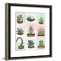 Framed Botanical Art Paintings With Plants Leaves Flowers And Butterflies