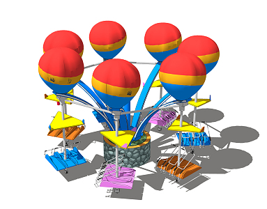 Modern Amusement Equipment Amusement Plant Hot Air Balloon Spaceship Theme Park Facilities 3d model