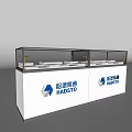 White Display Showcase With Transparent Glass Cover For Retail Product Display Modern Design