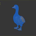 Golden Decorative Duck Figurine With Shiny Metallic Surface And Detailed Feathers