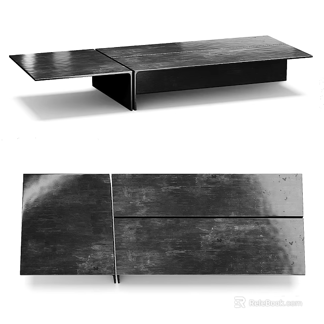 Modern Metal Coffee Table With Unique Geometric Structure And Sleek Surface Design 3d model