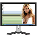 BOV Computer Monitor With Modern Design Metal Stand And High Definition Beach Scene
