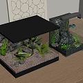 Modern fish tank embedded fish tank fish tank cabinet 3d model