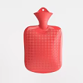 Red Hot Water Bottle With Textured Surface For Daily Warmth Use