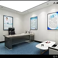 Modern Beauty Salon Interior With Blue Curtains White Glass Cabinets And Treatment Bed