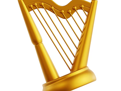 Golden Harp Shaped Playground Equipment For Kids Outdoor Recreational Fun 3d model
