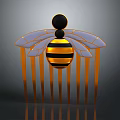 Commercial Beauty Equipment Hair Comb featuring Bee Shaped Decoration Yellow Black Stripes and Orange Teeth