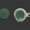 Household Electrical Appliance Water Dispenser with Two Green Water Buckets and White Body