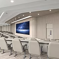 School Modern Lecture Hall Interior With Seats And Large Screen 3d model