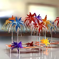 Colorful Palm Tree Shaped Decorative Installations As Popular Photo Check In Spot With Metal Base