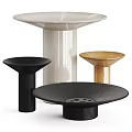 Modern Various Colored Column Objects With Different Top Shapes In Black Beige And Golden 3d model