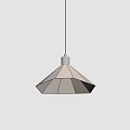 Modern Chandelier With Beige Lampshade And Geometric Line Design For Interior Decoration