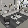 Modern Sofa Coffee Table Combination Sofa Coffee Table 3d model