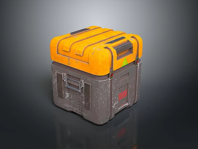 Yellow Gray Portable Durable Storage Box With Lid And Handles For Household Items 3d model