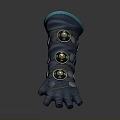 Two Dark Colored Lifestyle Accessories With Blue Edges And Metal Decorations On Smooth Black Surface