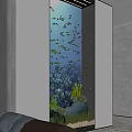Large Aquarium Fish Tank With Tropical Fish Aquatic Plants In Modern Home Interior