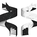 Arc Handrail Stairs Rotating Stairs Household Rotating Stairs Indoor Stairs and Simple Rotating Stairs 3d model