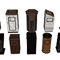 Public Facilities Diverse Trash Can Designs With Marble And Metal Finishes