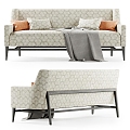 Multi-person sofa sofa double sofa chaise longue pillow Meridiani 3d model