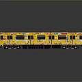 Yellow Toy Train Model With Colorful Cartoon Patterns And Detailed Exterior