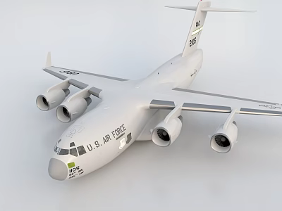 U.S. Air Force Passenger Jet With Four Engines And Military Livery Details 3d model