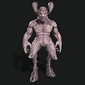 Mythical Creature With Horns Muscular Body Textured Skin Humanoid Figure