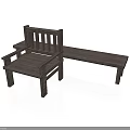 Wooden Chair And Bench Furniture Set With Slatted Design For Indoor Use