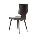 Modern Leather Dining Chairs Brown And Black With Sleek Black Metal Legs Contemporary Design