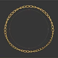 Gold Chain Link Jewelry Necklace Featuring Shiny Reflective Surface And Elegant Design