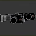Futuristic Double Barrel Weapon With Metallic Design Black Silver Grip And Mechanical Components