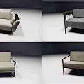 Modern Single Sofa Designs With Wooden Armrests Sleek Beige Gray Upholstery And Simple Lines