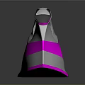 Modern Electric Iron With Pink And Black Pattern And Reflective Surface