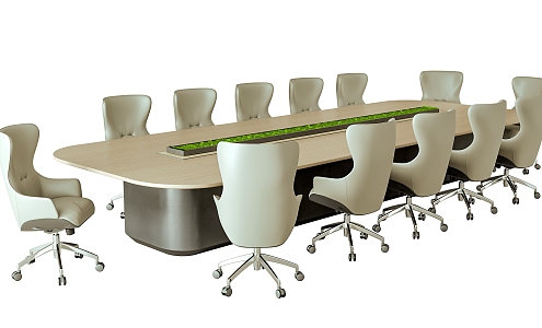 Modern Conference Table and Chair Combination Rotating Office Chair Conference Table 3d model