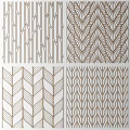 Modern Partition Design With Geometric Patterns Gold Lines And White Background