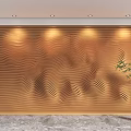 Special-shaped partition modern corrugated background wall modern special-shaped background wall wave background wall sofa background bed background 3d model