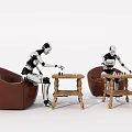 modern robot artificial intelligence 3d model