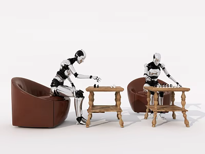 modern robot artificial intelligence 3d model