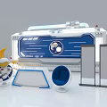 MELING Futuristic Exhibition Stand With Astronaut Rocket Models And White Design