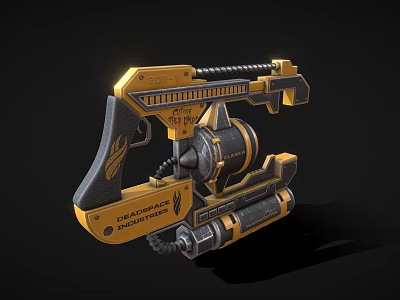 PROTECHNIC CUT 14TW Industrial Cutting Tool Yellow Black Mechanical Design With Flame Logo 3d model