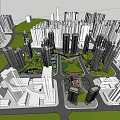 Modern Urban Landscape With High Rise Buildings And Green Spaces Aerial View