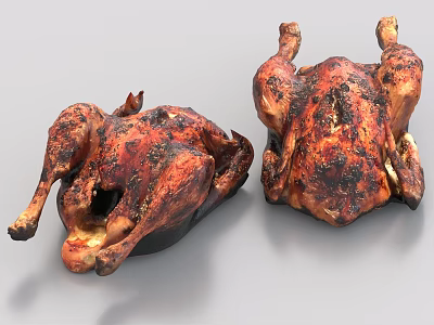 Delicious Roasted Chicken With Crispy Golden Skin Juicy Meat And Spices 3d model