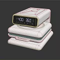 Modern White Stackable Computer Device With Digital Screen Displaying 400 And 360 Degrees 3d model