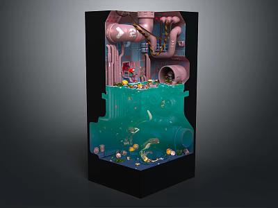 Advanced Commercial Equipment With Multi Layer Internal Piping And Biological Water Treatment System 3d model