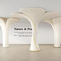Nature & Pea Modern Sculptural Columns In White With Gold Accent Design