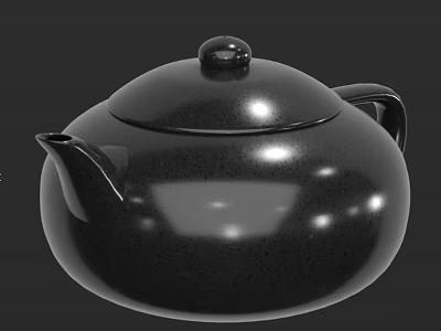Elegant Black Glossy Teapot With Smooth Rounded Design And Shiny Surface 3d model